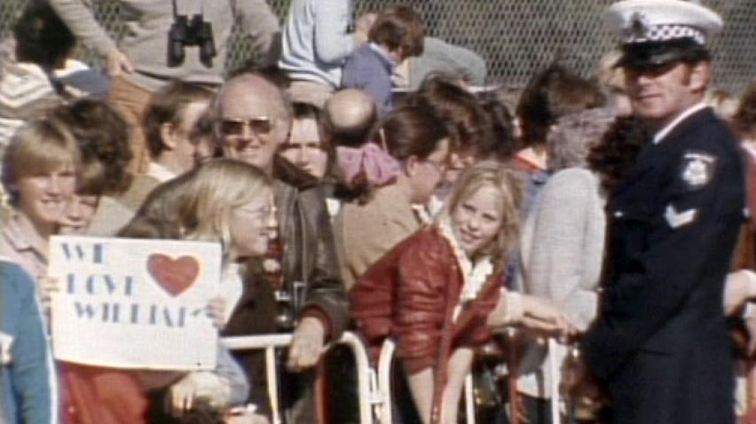 Royal fans in Melbourne wait for Prince Charles and Princess Diana during the 1983 Royal tour of Australia.