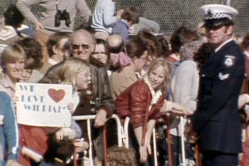 Royal fans in Melbourne wait for Prince Charles and Princess Diana during the 1983 Royal tour of Australia.