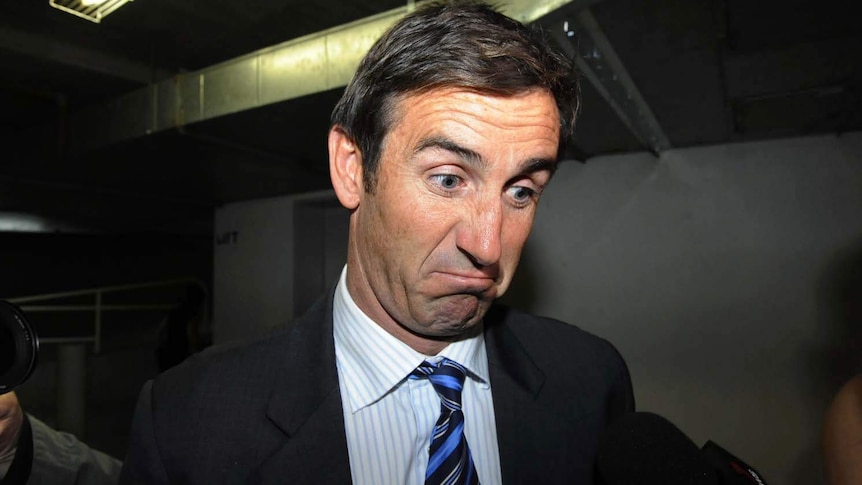 Andrew Johns leaves the stewards inquiry into the More Joyous affair