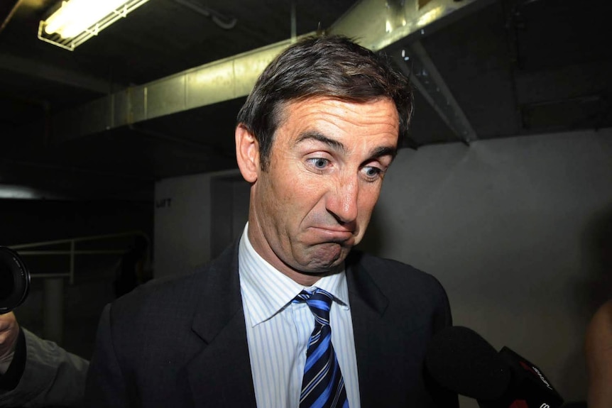 Andrew Johns leaves the stewards inquiry into the More Joyous affair