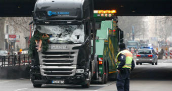 The truck used in an attack at a Berlin Christmas market