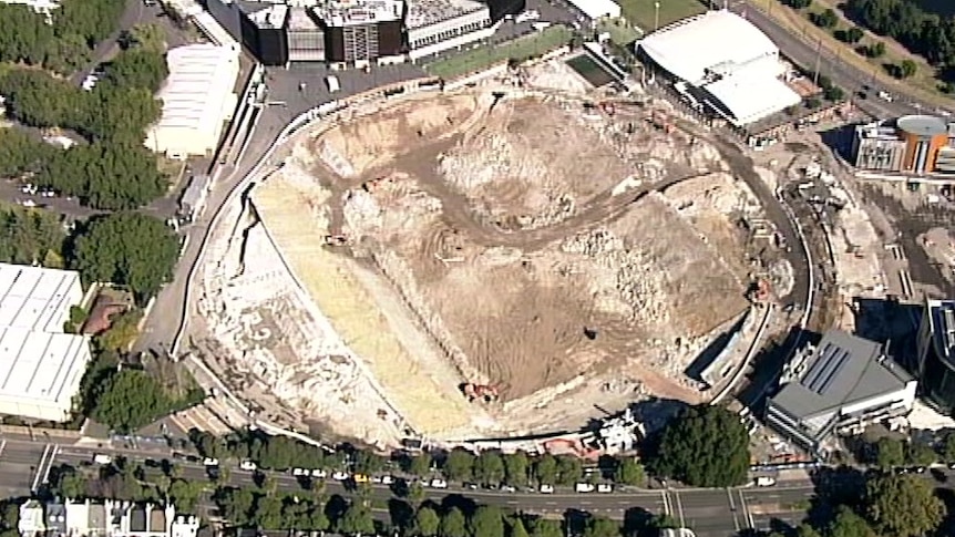 The now-demolished Sydney football stadium