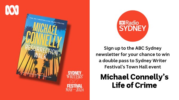 image of michael connelly 'resurrection walk' book cover with ABC radio sydney logo