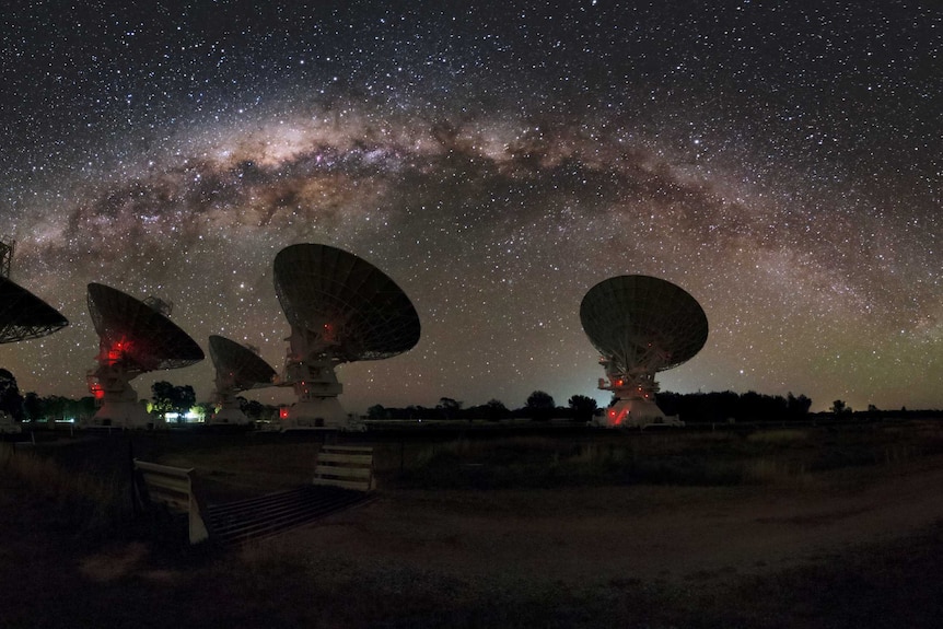 CSIRO's Australia Telescope Compact Array at night