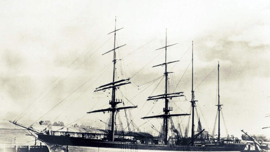 The Steam Ship City of Adelaide was reconfigured as a four masted baque in 1890.