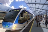 An artist's impression of a metro vehicle, with two metro lines planned to run 21 kilometres across the city.
