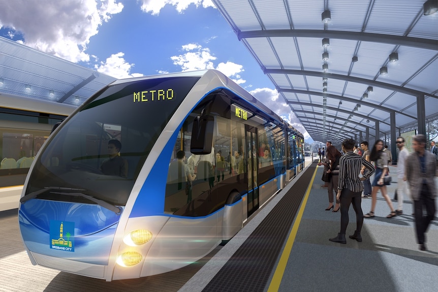 An artist's impression of a Brisbane Metro vehicle