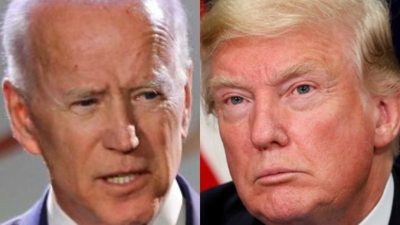 A composite image of Joe Biden and Donald Trump.