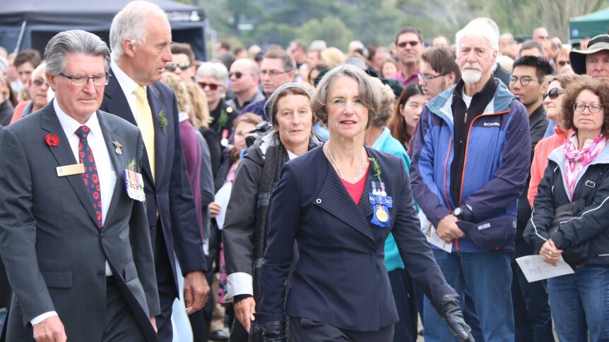 Tasmanian Governor Kate Warner at Anzac Day Service 2017.