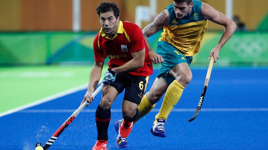 Australia's men's hockey team plays Spain in Rio Olympics