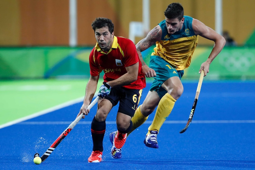Australia's men's hockey team plays Spain in Rio Olympics