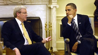 File photo: Kevin Rudd and Barack Obama (AAP/Auspic: Howard Moffat)