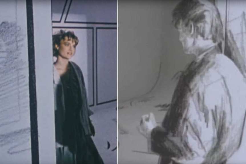 A still from the A-ha music video clip, Take On Me.