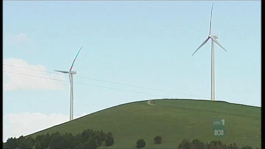 A wind turbine.