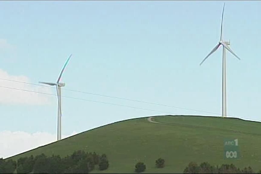 A wind turbine.