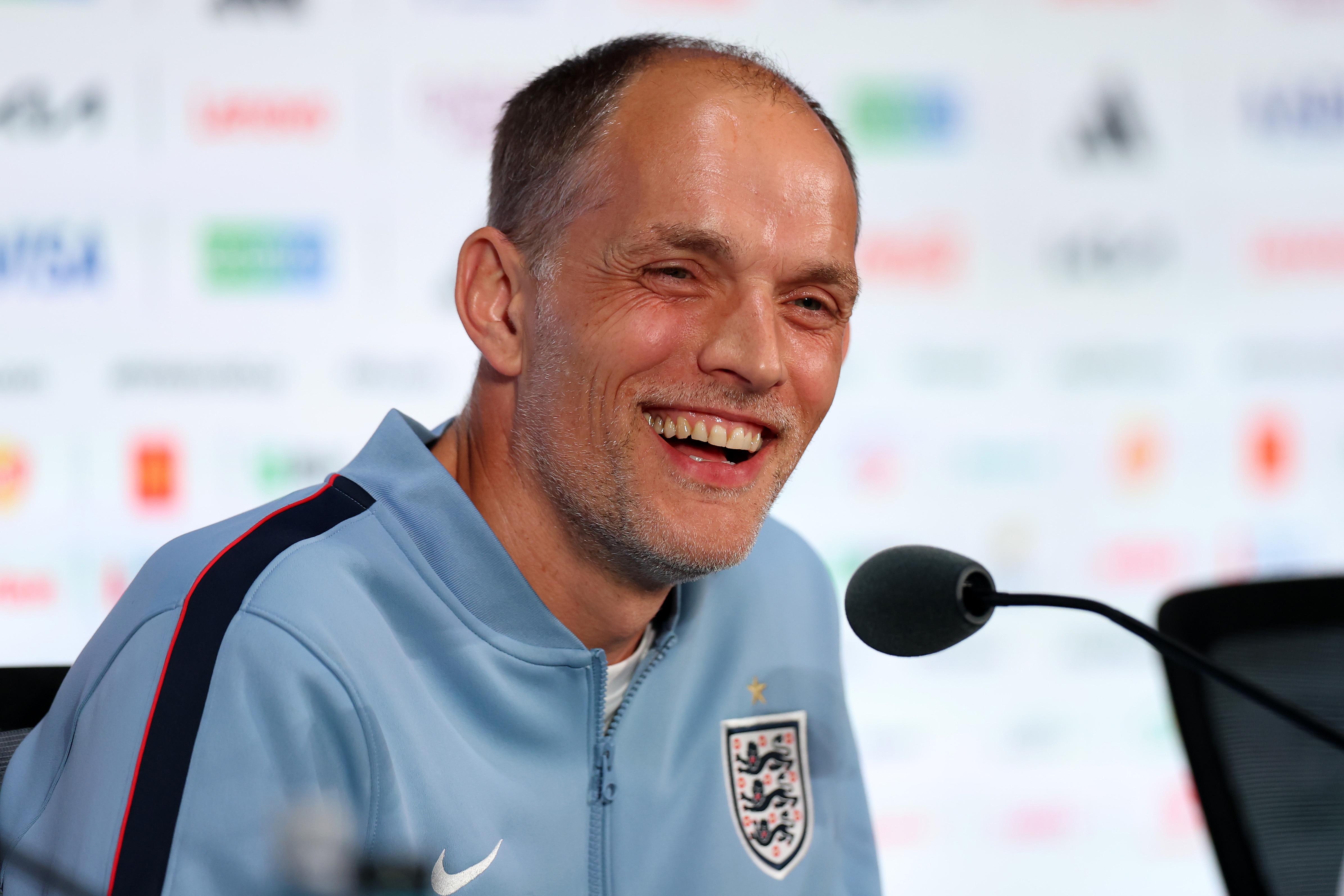England manager Thomas Tuchel speaks to the media in Dallas at the World Cup.