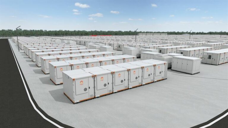 A model of Origin Energy's US$400 million battery project at the retiring Eraring coal power plant in New South Wales.