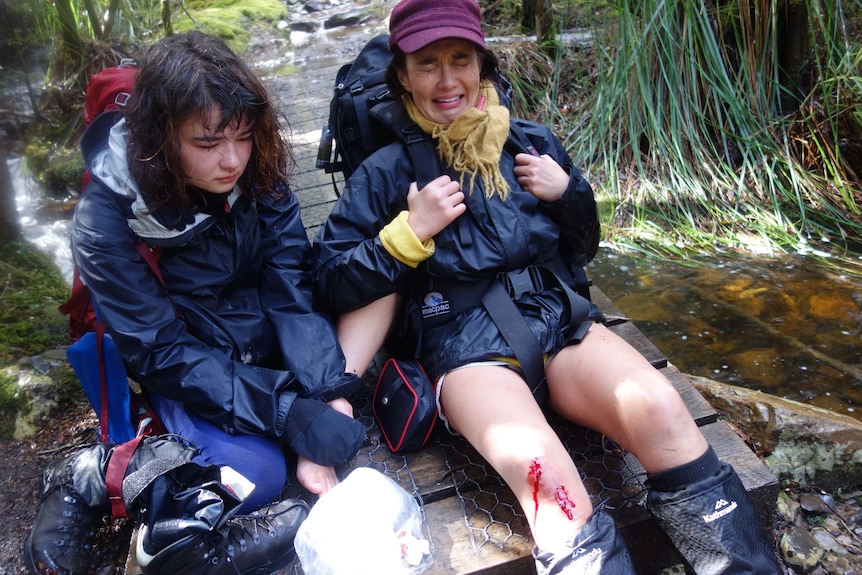 Yumi Stynes fell while hiking in Tasmania. Her family loves camping