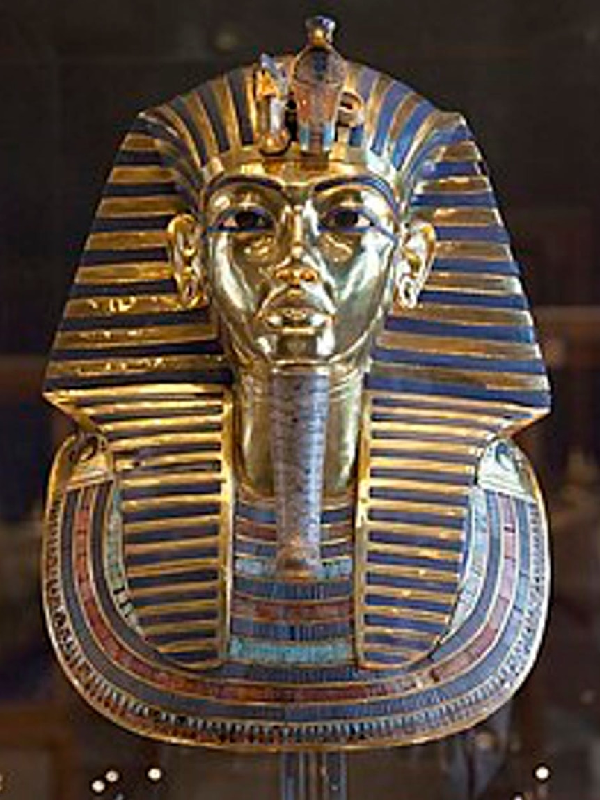 The ancient gold mask of the pharaoh Tutankhamun