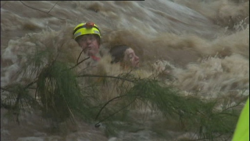 Dozens rescued from central Qld floodwaters