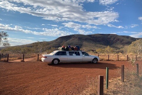 A limousine is parked at the Karijini National Park.