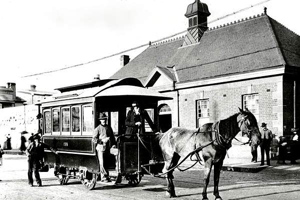 Archive photo of a horse drawn tram