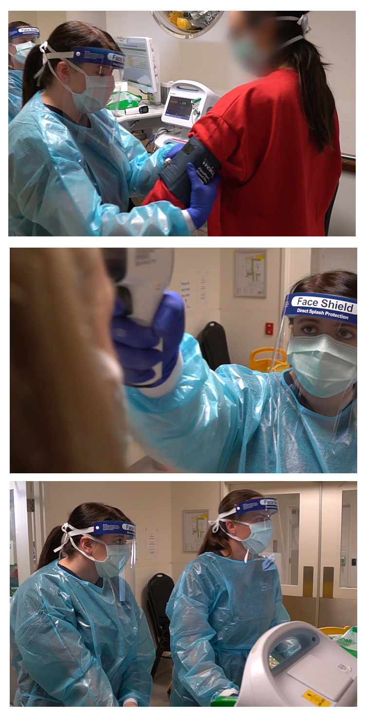 Nurses test patients at the Royal Melbourne Hospital COVID-19 Screening Clinic