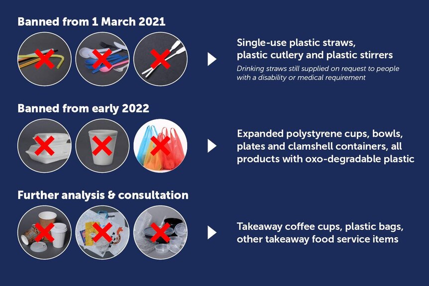Infographic about SA's single-use plastic ban.