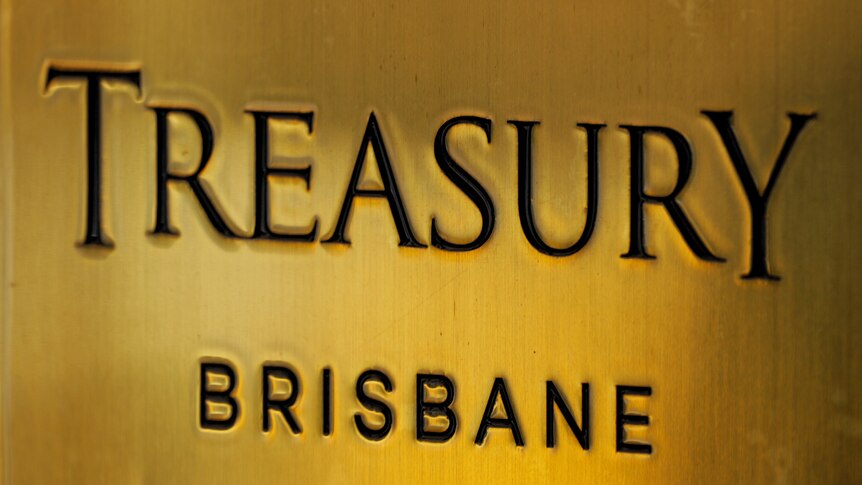 A gold plaque saying Treasury Casino.