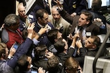 Traders on floor of the NYSE