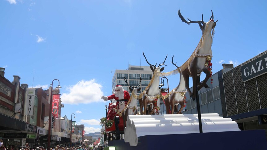 Santa in the Hobart Christmas parade 2015