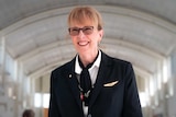 Pilot Deborah Lawrie smiling at airport