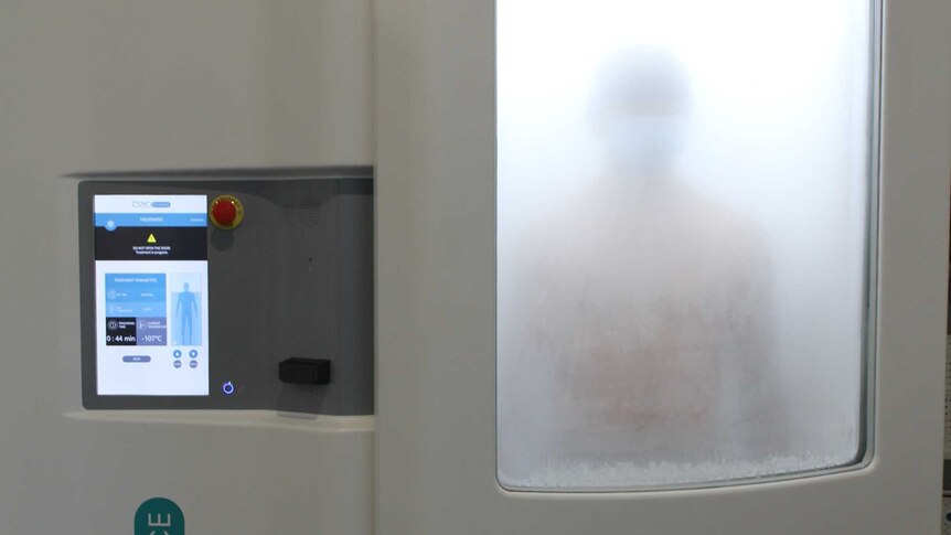 Cory Still's shadow can be seen inside a foggy chamber.