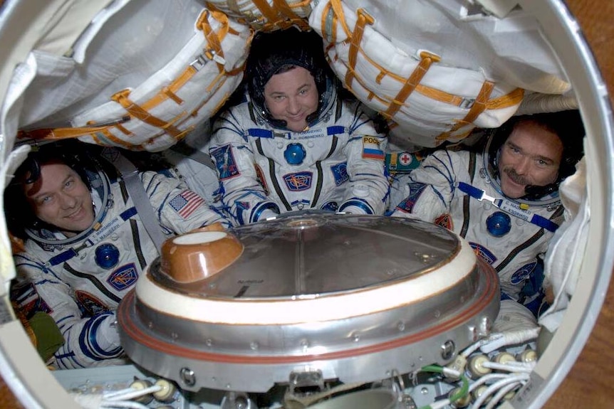 Astronauts return to earth from the ISS