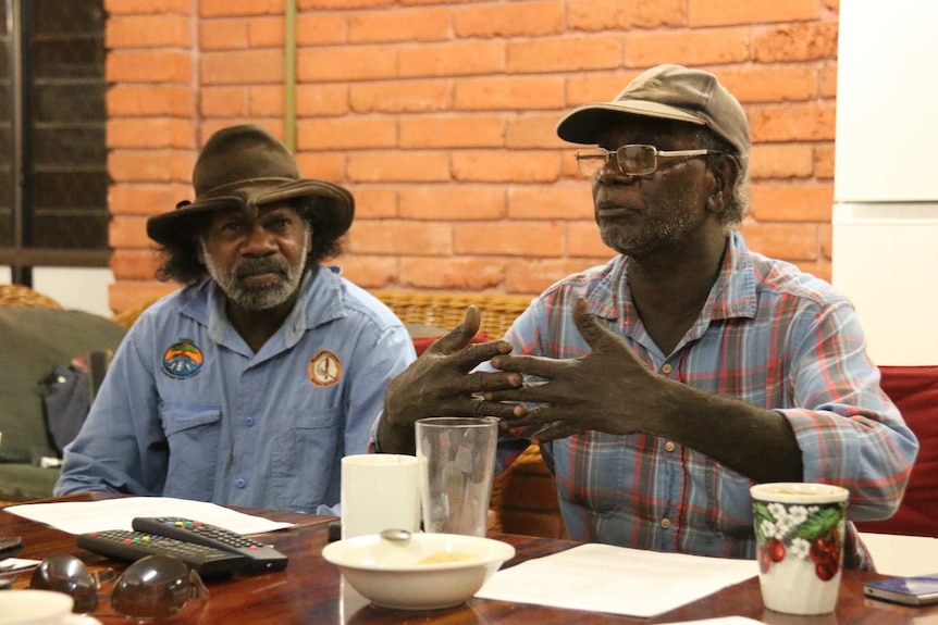 Burnawarra group members Stanley Djalarra and Baru Pascoe discuss their submission to the Royal Commission.