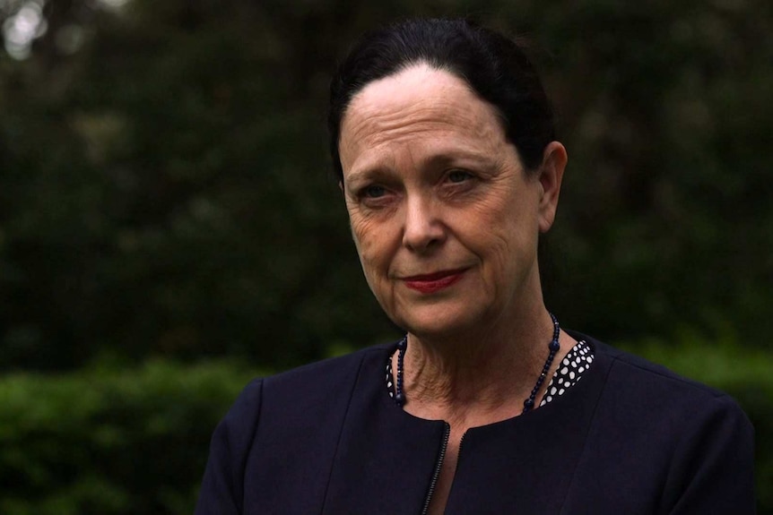 Dr Vicky Sheppeard, NSW Health speaking at a press conference with bushes in the background