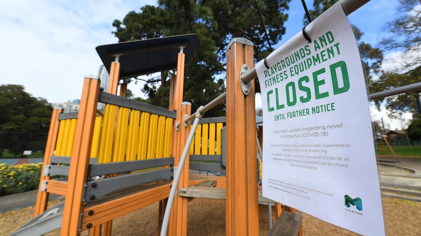 Playground fort with closed sign