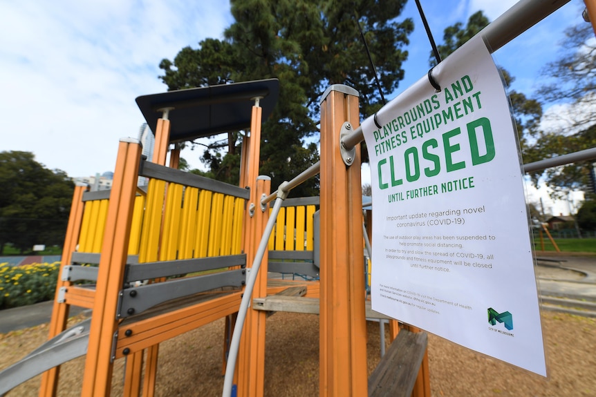 Playground fort with closed sign