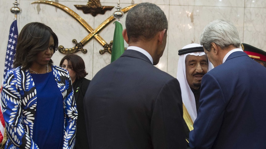 The Obamas meet Saudi King Salman