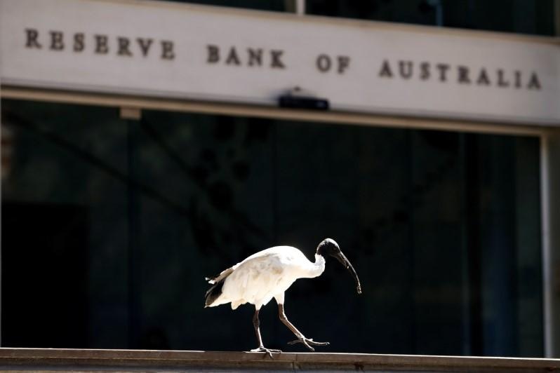 An ibis bird perches next to the Reserve Bank of Australia headquarters in central Sydney, Australia February 6, 2018.