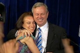 Mike Rann and his wife Sacha Carruozzo after his Labor government won a third term