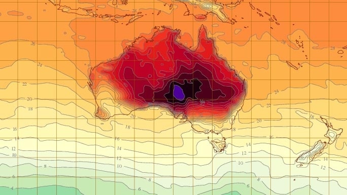 BoM temperature map