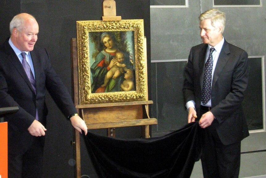Dr Gerard Vaughan and Andrew Sisson unveil the Correggio masterpiece