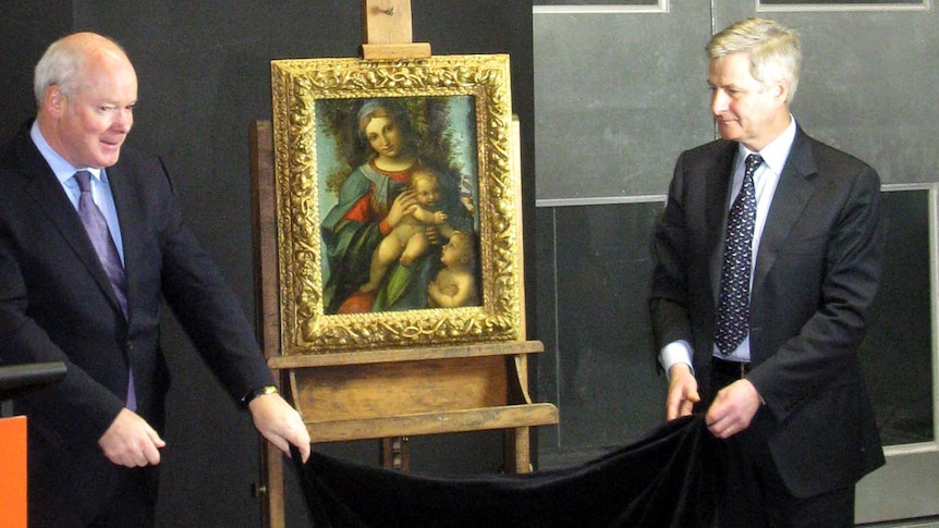 Dr Gerard Vaughan and Andrew Sisson unveil the Correggio masterpiece