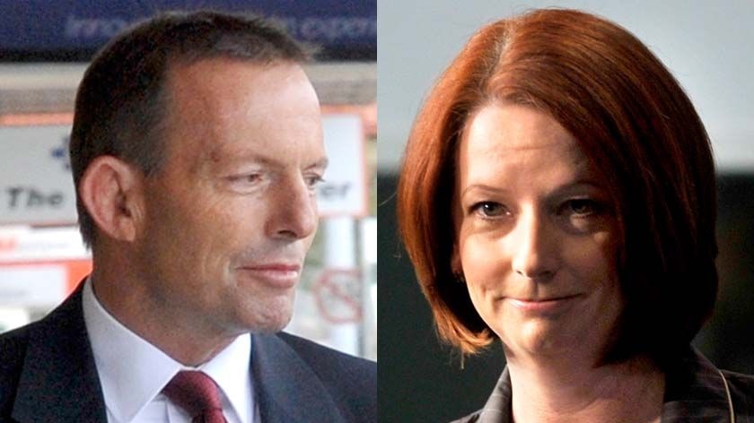 Opposition Leader Tony Abbott and Prime Minister Julia Gillard
