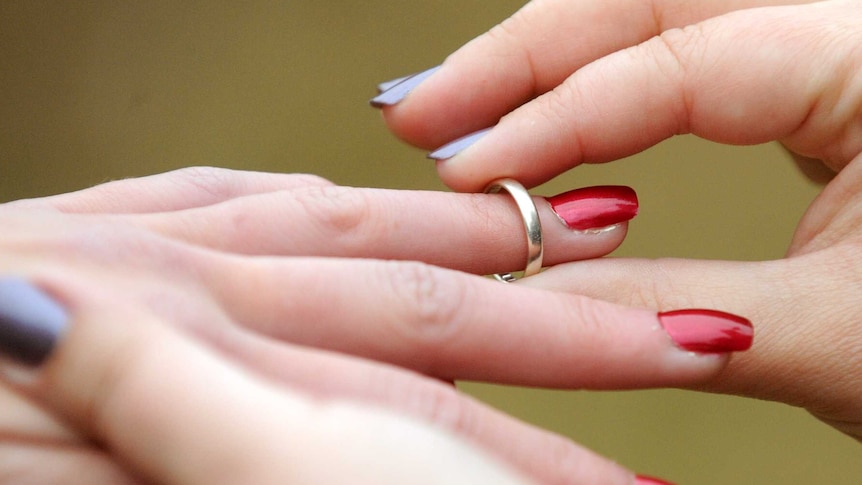 Two women getting married