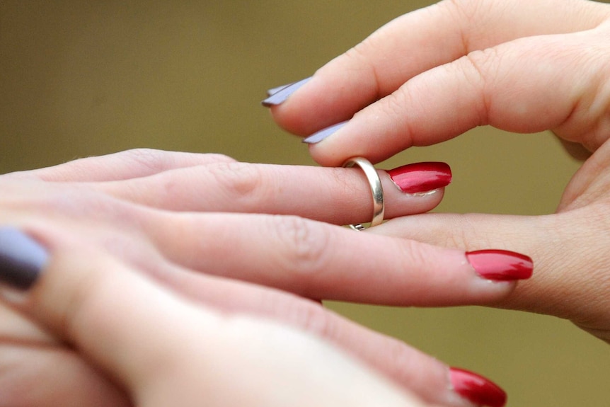 Two women getting married