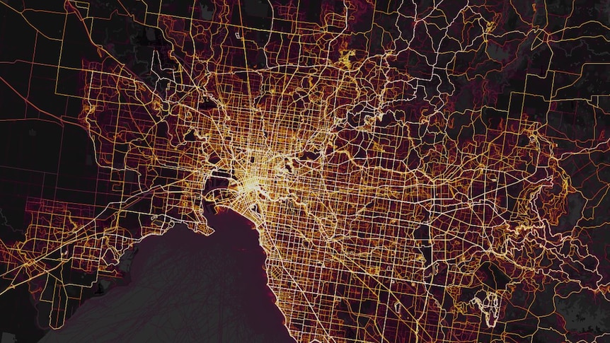 A heat map of Melbourne.