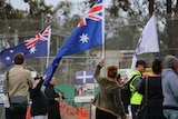 Anti-immigration groups rally at Eltham in Melbourne's north