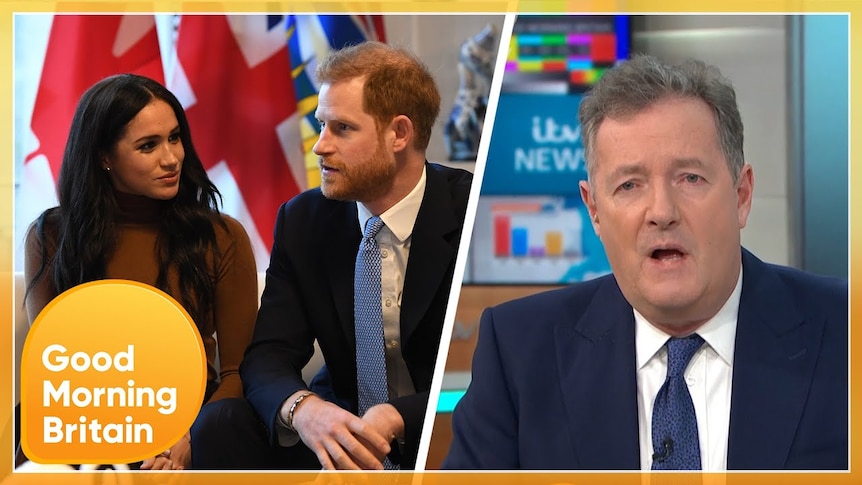 Piers Morgan commenting on Prince Harry and Meghan during a Good Morning Britain episode.